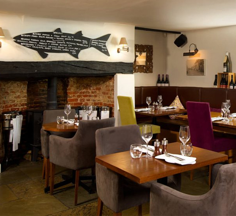 The dining room at The Crab and Lobster in Chichester